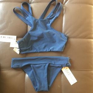 Tori Praver Swimwear Blue Two-Piece Swimsuit